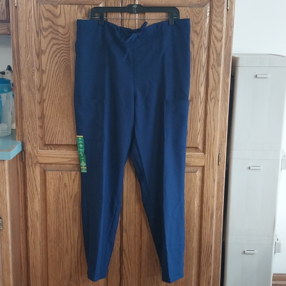 Scrubstar NWT Unisex Drawstring Straight Leg Scrub Pant Size Large Indigo Blue